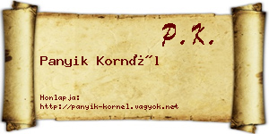 Panyik Kornél névjegykártya